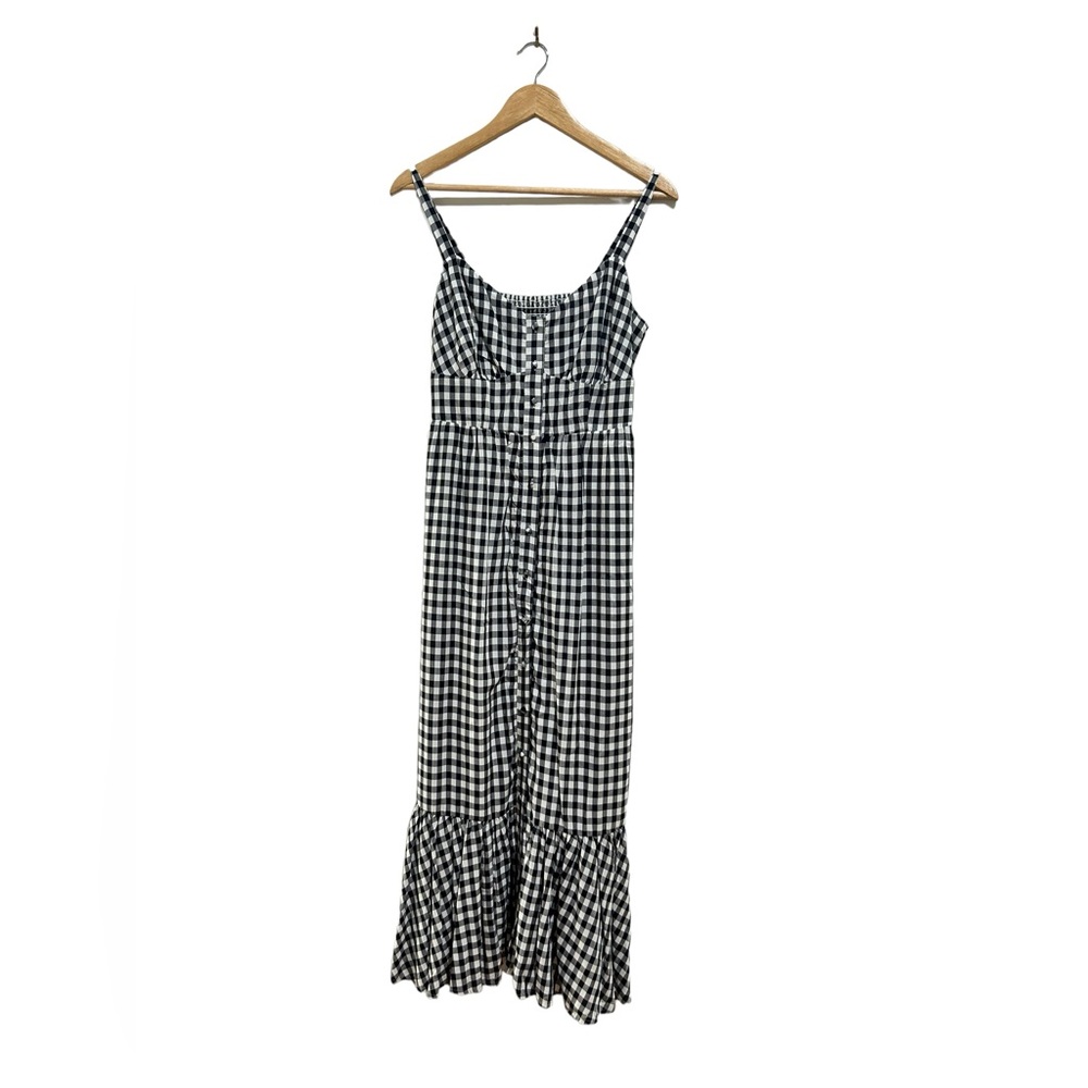 J. Crew Monochrome Gingham Maxi Dress
